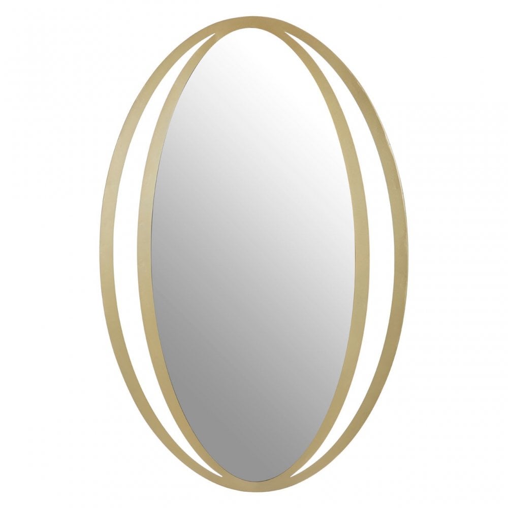 Duchess Double Ring Design Wall Mirror Gold