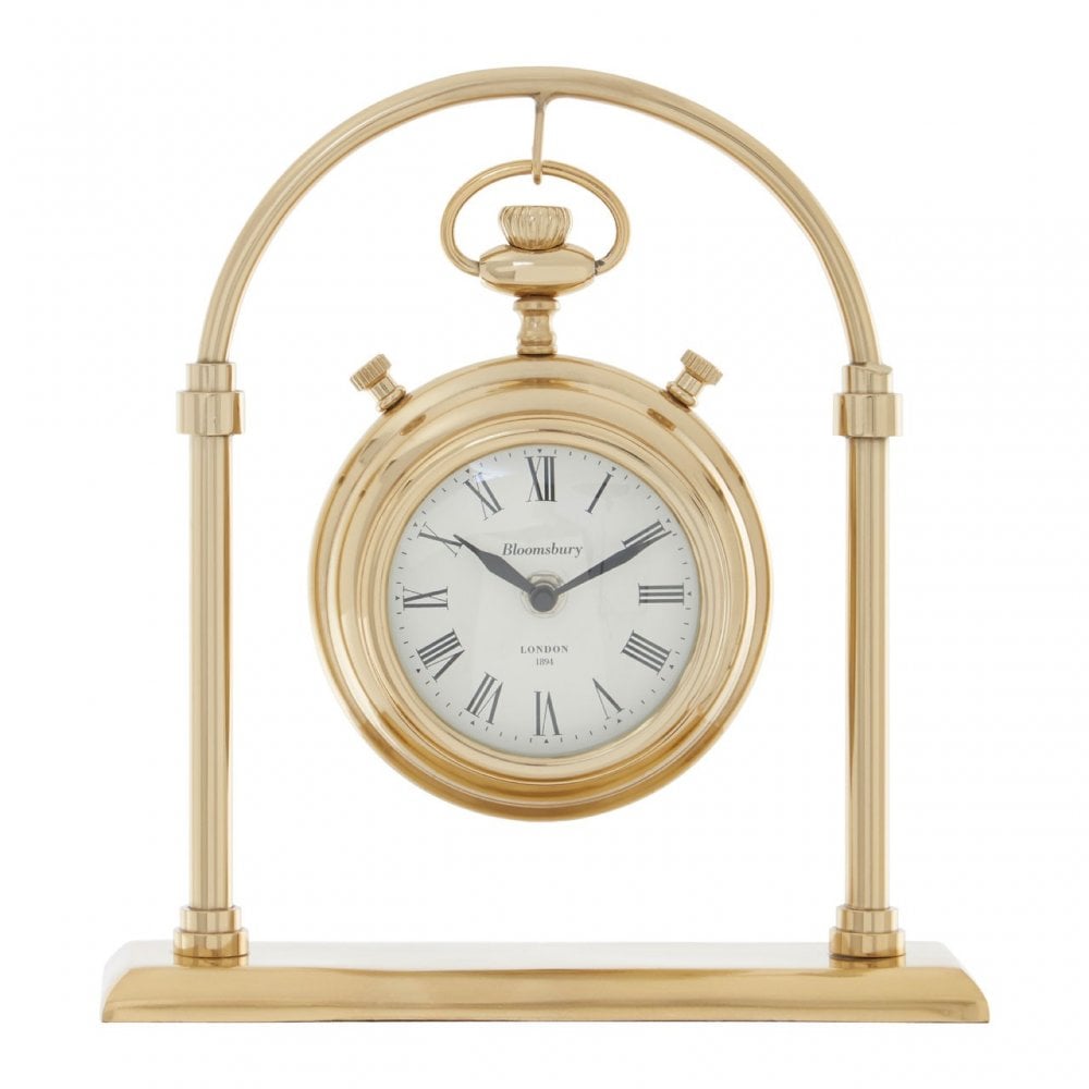 Hampstead Small Round Mantel Clock Gold