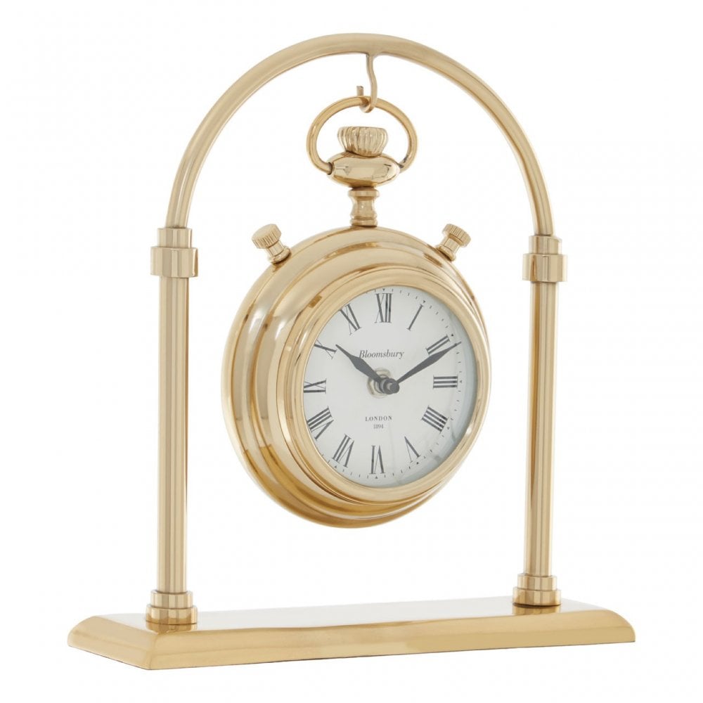 Hampstead Small Round Mantel Clock Gold