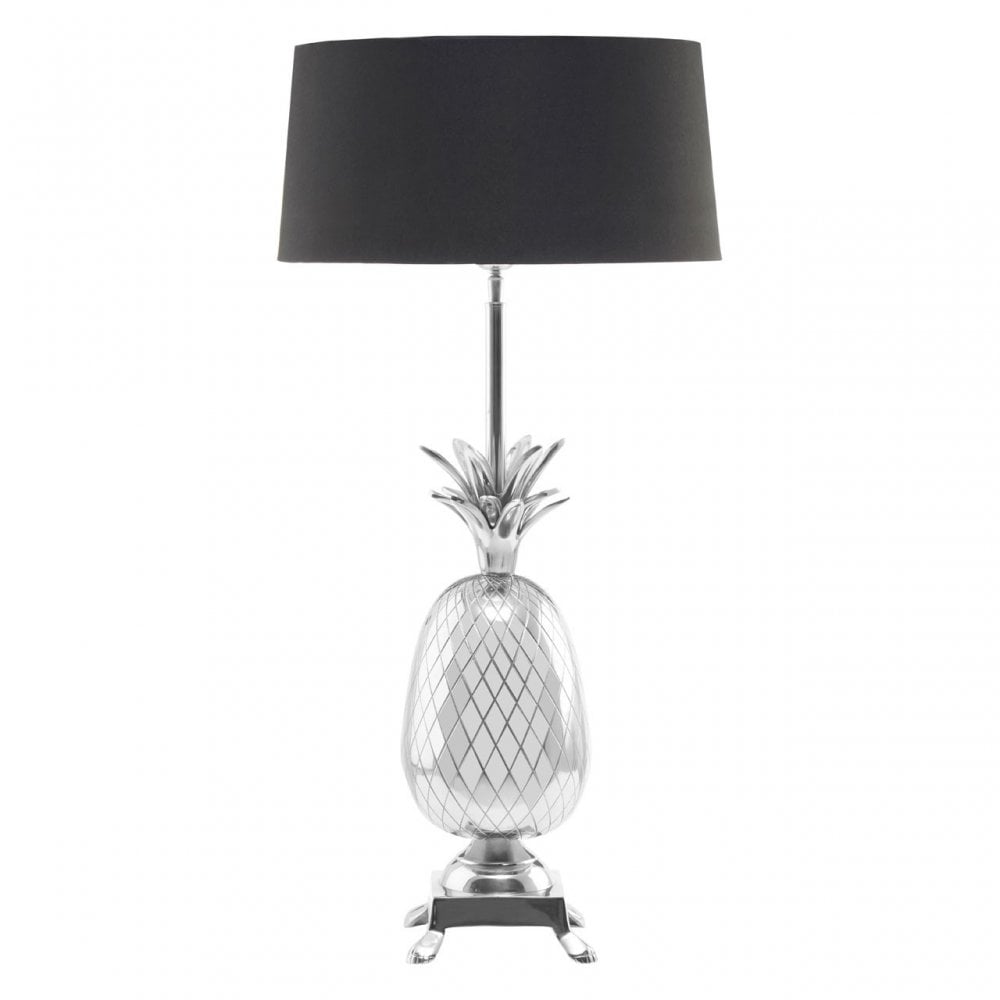 Wulah Nickel Finish Pineapple Table Lamp Silver