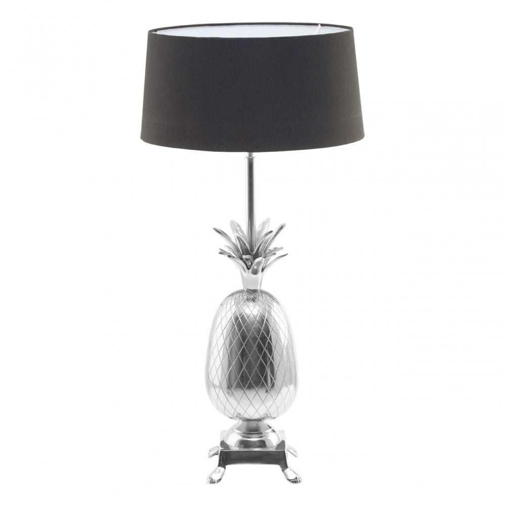 Wulah Nickel Finish Pineapple Table Lamp Silver