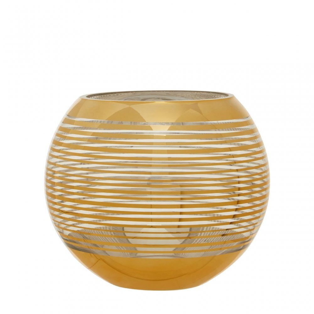 Raya Small Rounded Stripe Vase Gold