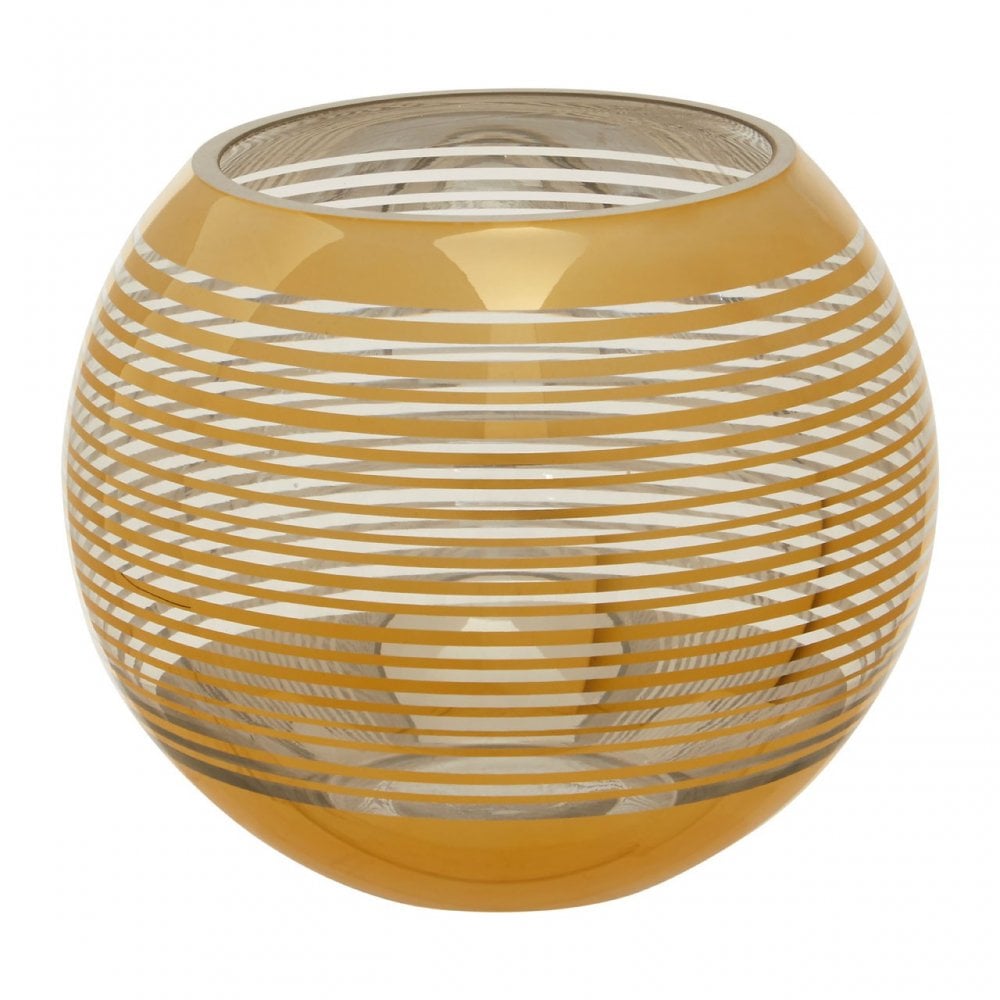 Raya Small Rounded Stripe Vase Gold