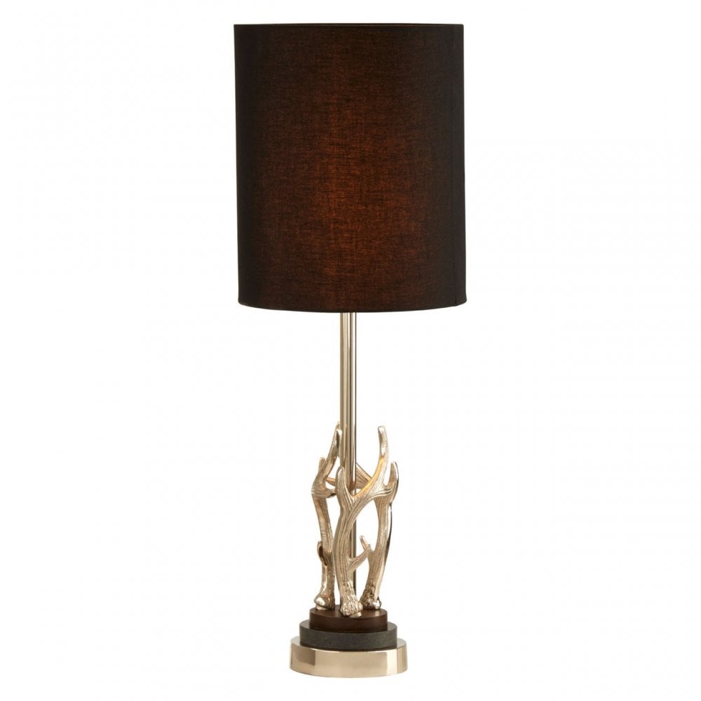 Rockclif Rockclif Antler Table Lamp with Marble Base Silver