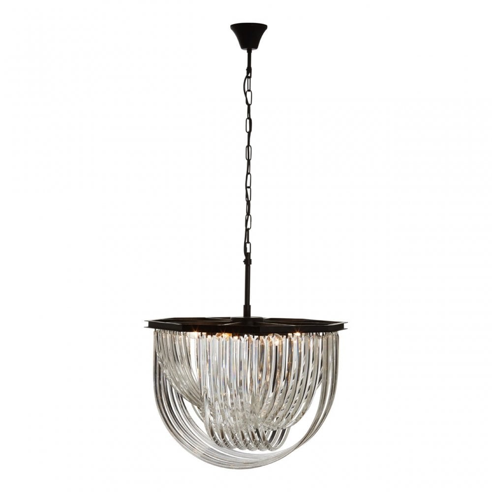 Fifty Five South Wide Crystal Pendant Light Black