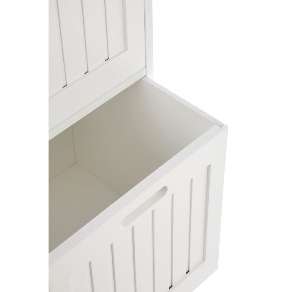 3 Drawer Rustic Bathroom Shelf Unit White