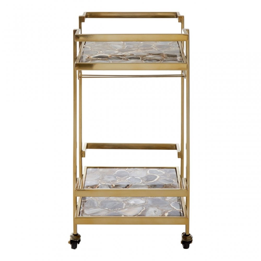 Vita Gold Finish Drinks Trolley Gold