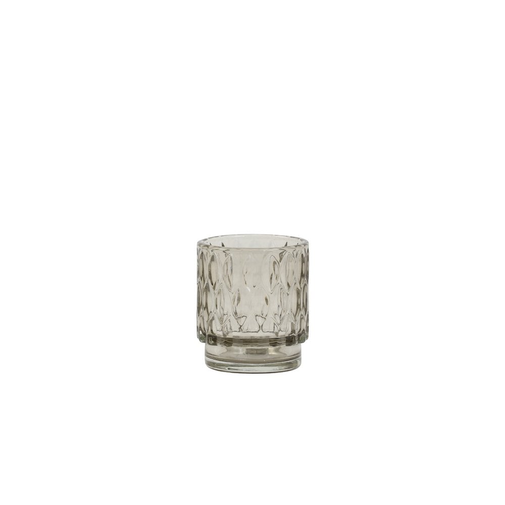 Tealight 7x8cm Grace Glass Light Grey