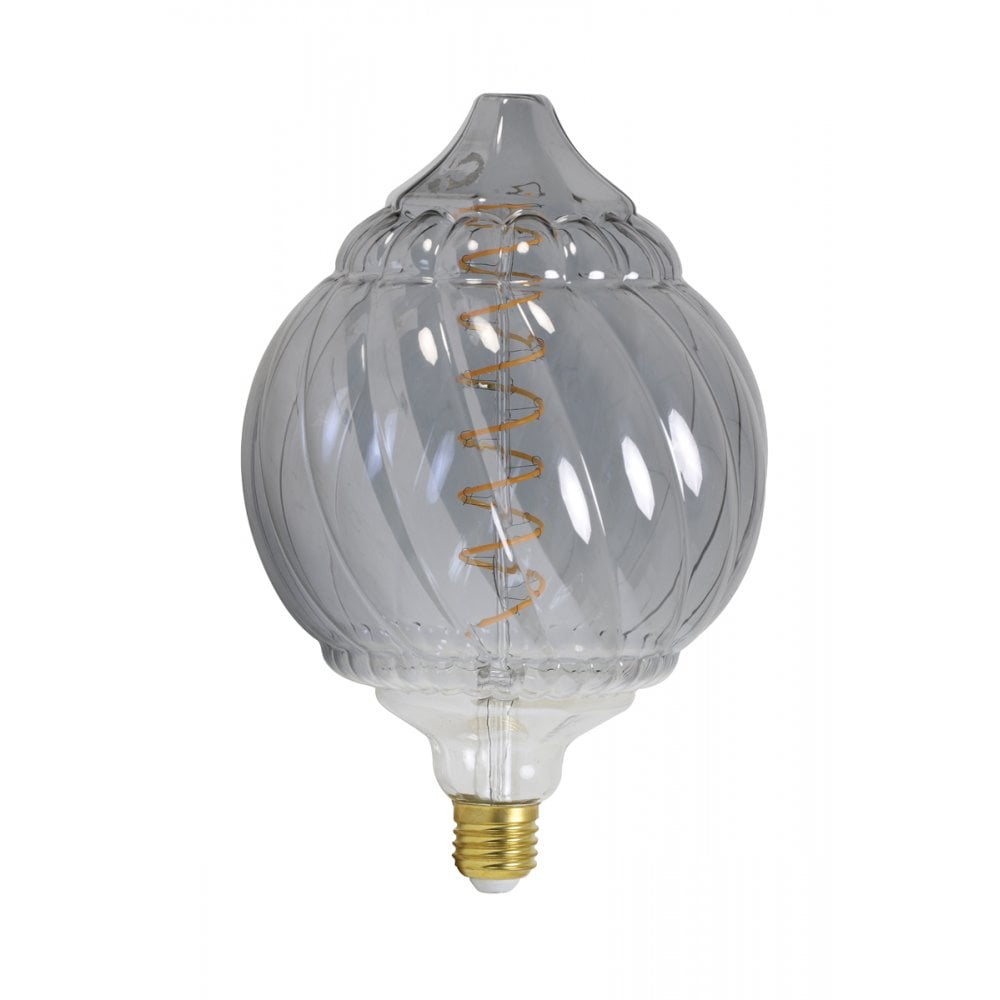 Deco LED Globe 16x25cm Baroque 4W Smoke E27 Dimmable