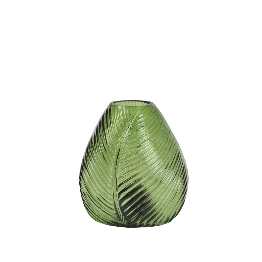 Table Lamp LED 13.5x15cm Leaf Glass Green