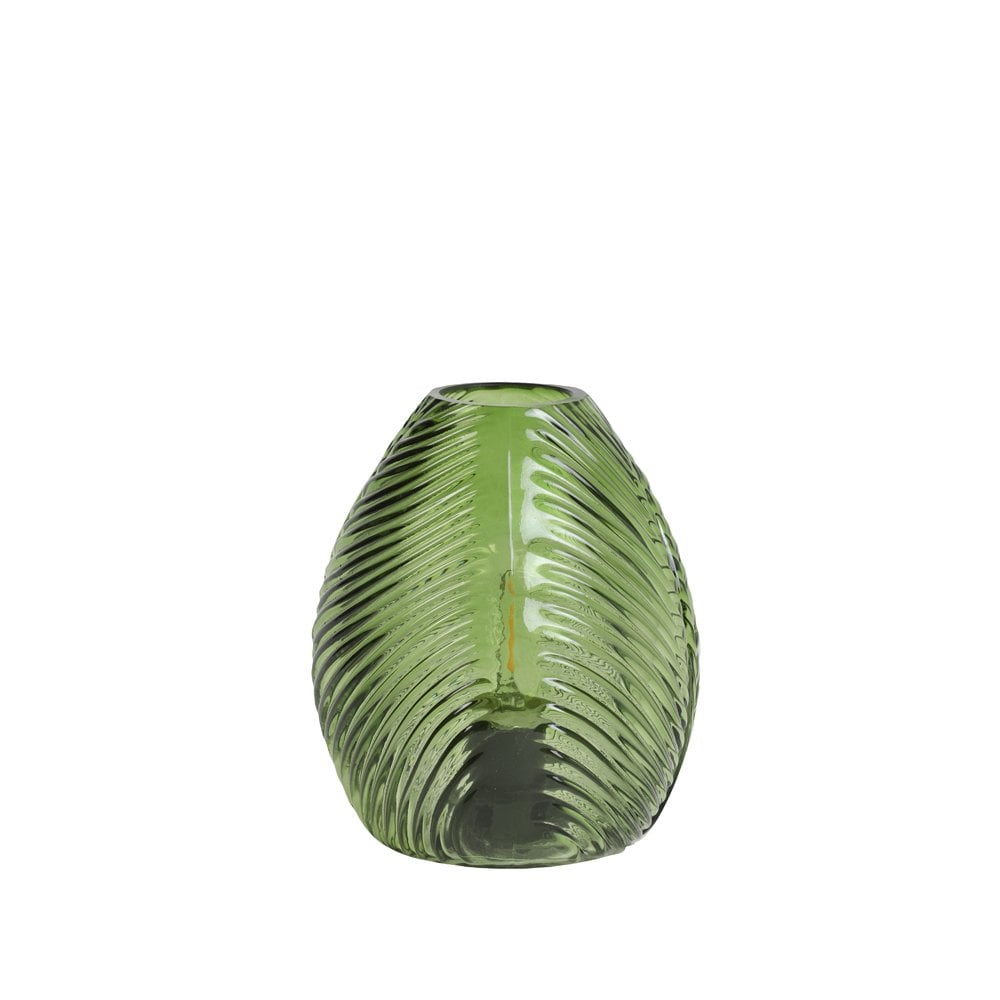 Table Lamp LED 13.5x15cm Leaf Glass Green