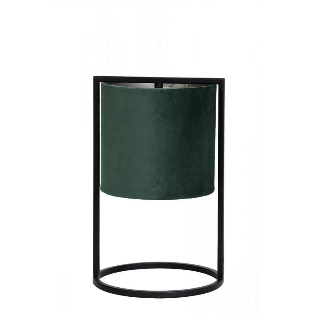 Table Lamp 22x35cm Santos Matt Black and Shade Dark Green