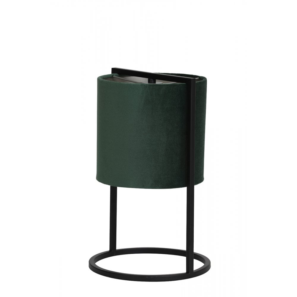 Table Lamp 22x35cm Santos Matt Black and Shade Dark Green