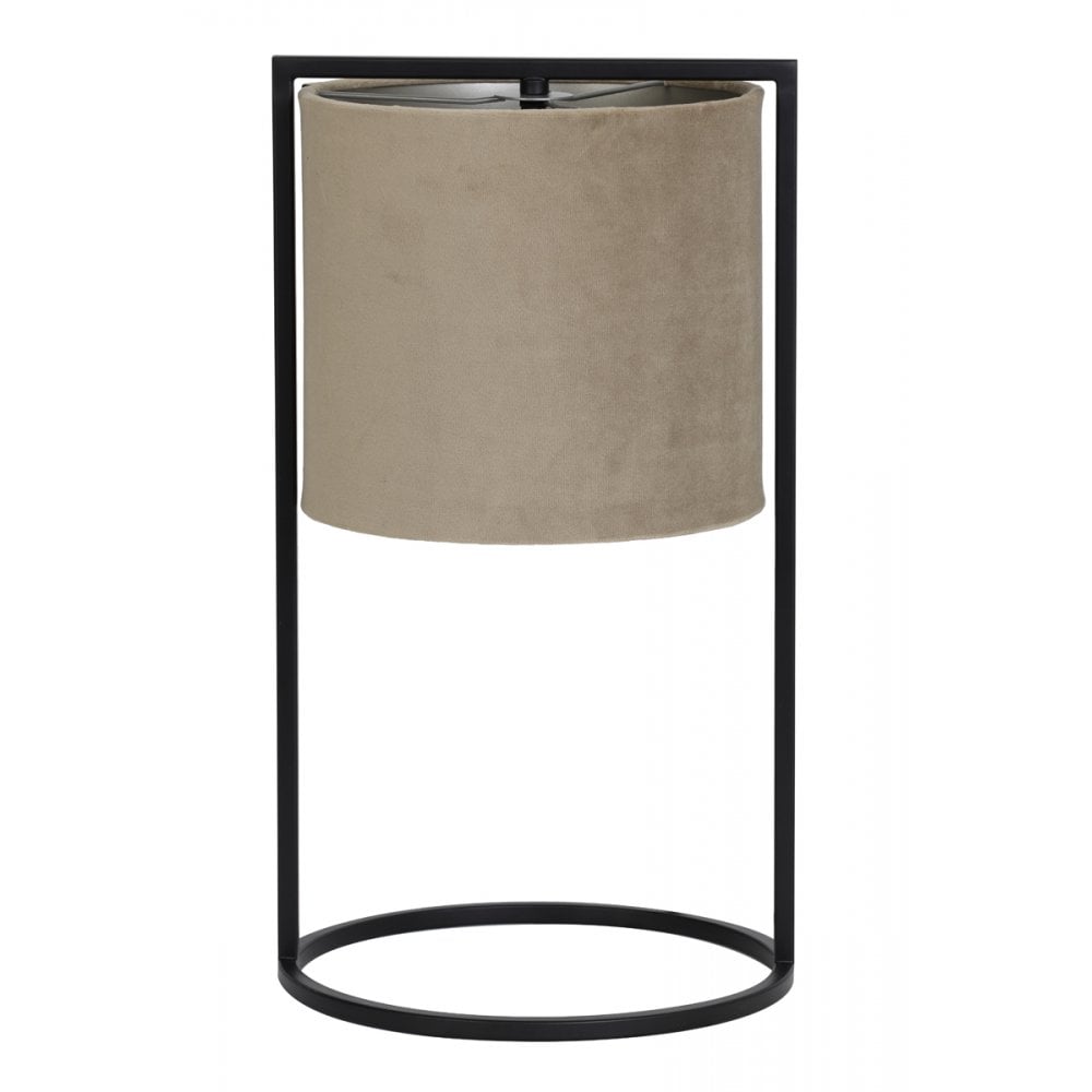 Table Lamp 25x45cm Santos Matt Black and Shade Light Brown