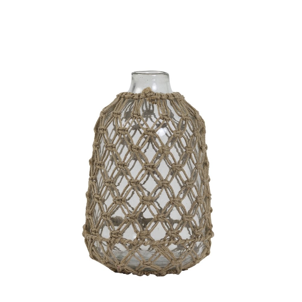 Vase 18x28cm - Narona Glass Clear and Jute