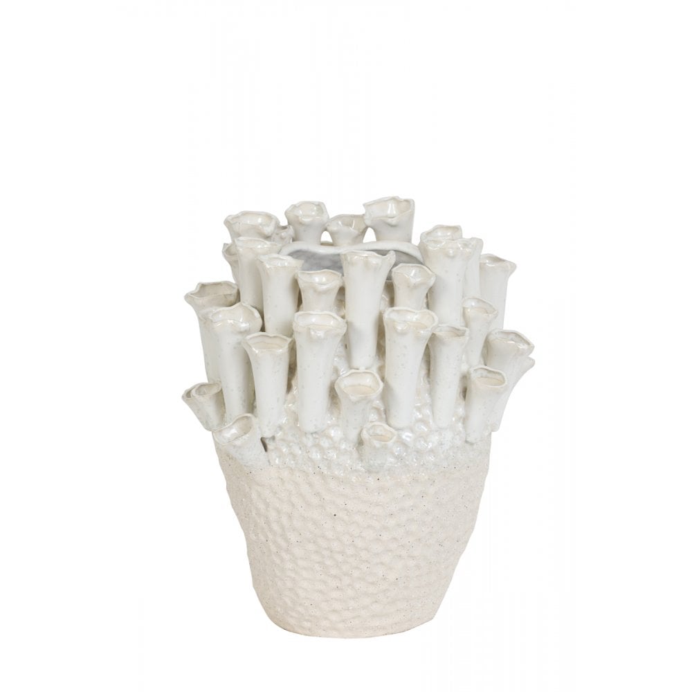 Vase Deco 27.5x27.5cm - Kyral Ceramics Creme and White