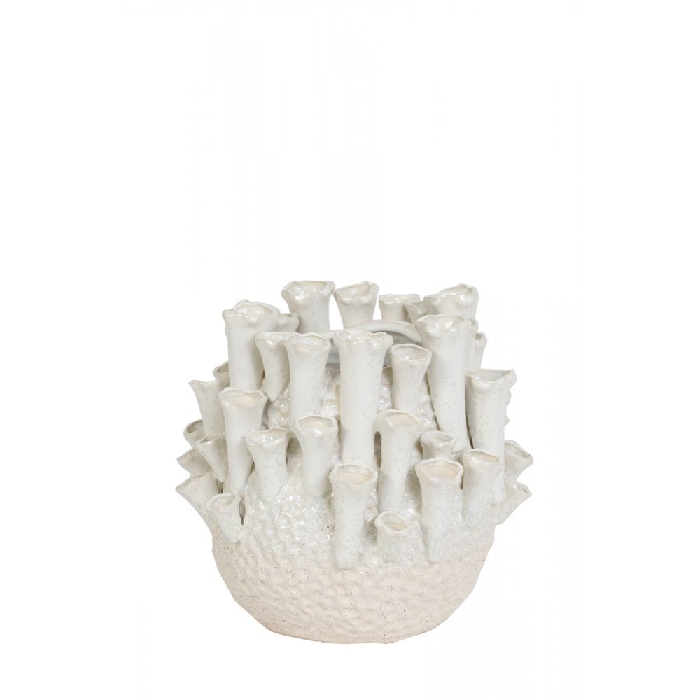 Vase Deco 29x33cm - Kyral Ceramics Creme and White