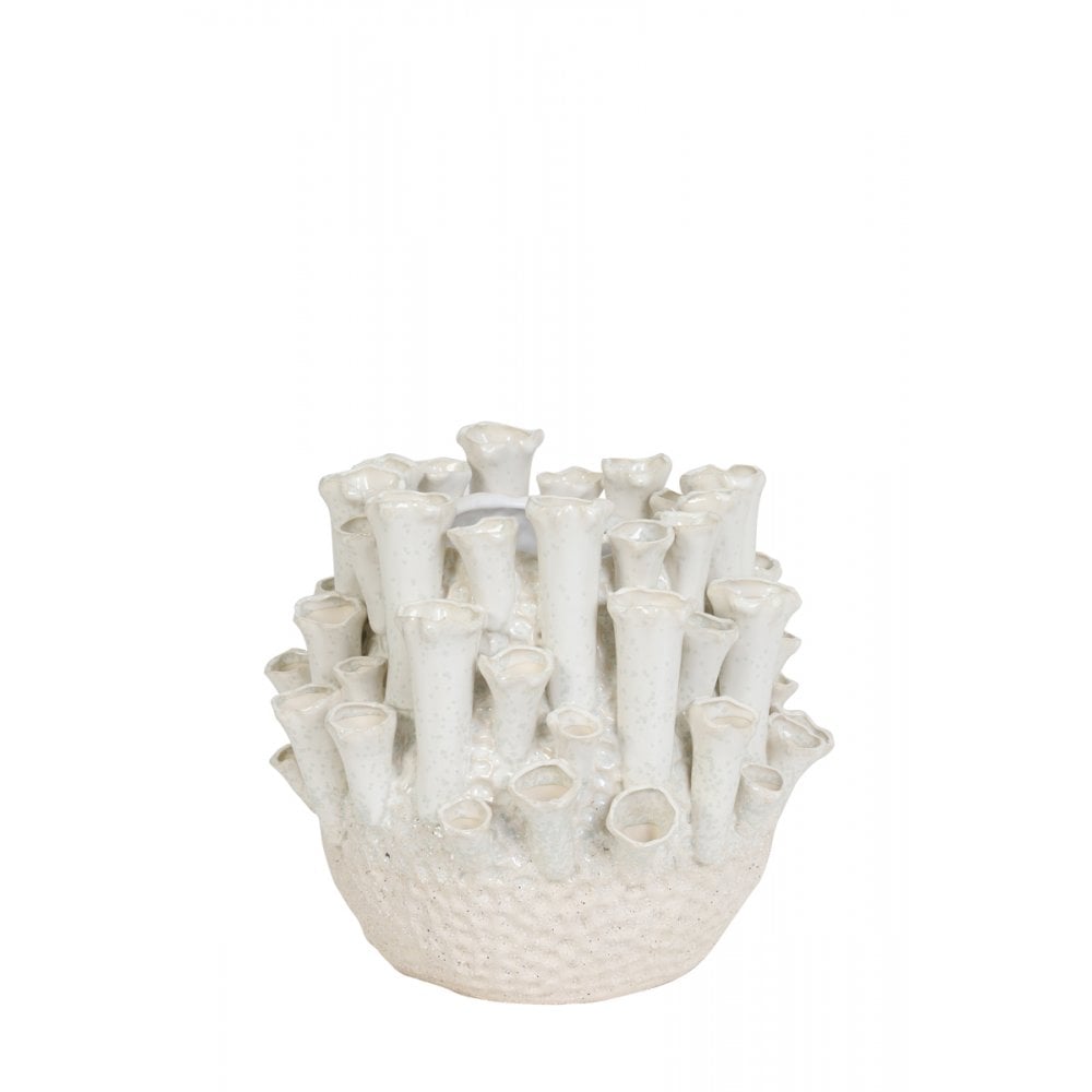 Vase Deco 29x33cm - Kyral Ceramics Creme and White