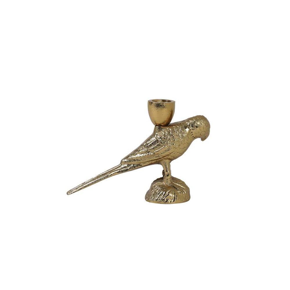 Candle Holder 16x6x12cm Bird Gold