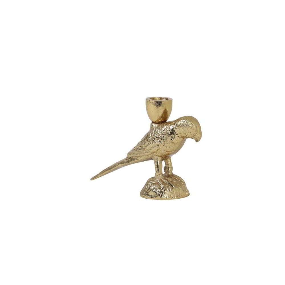 Candle Holder 16x6x12cm Bird Gold