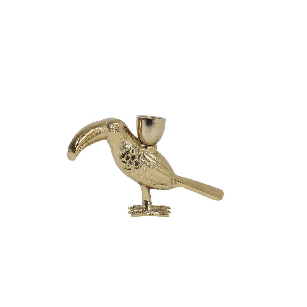 Candle Holder 17x4x10.5cm Toucan Gold