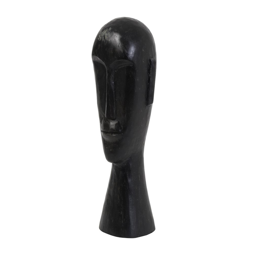 Ornament 16.5x13x52cm Head Wood Black