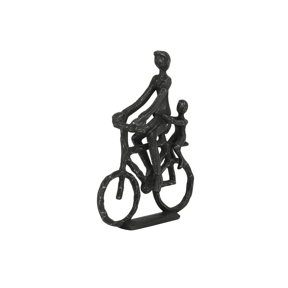 Ornament 24x6x30cm Cyclist Antique Black Pearl