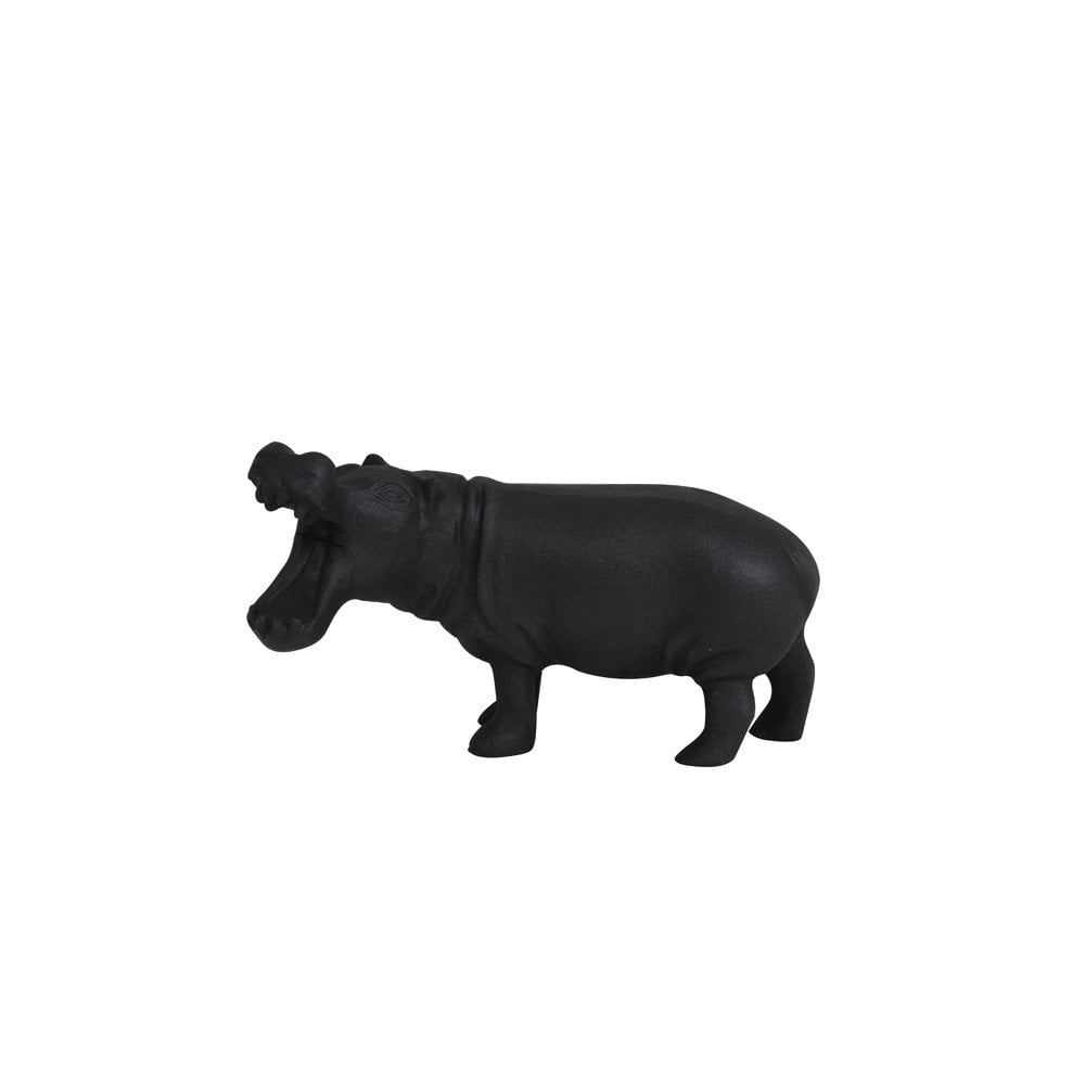 Ornament 24x9.5x14cm Hippo Black