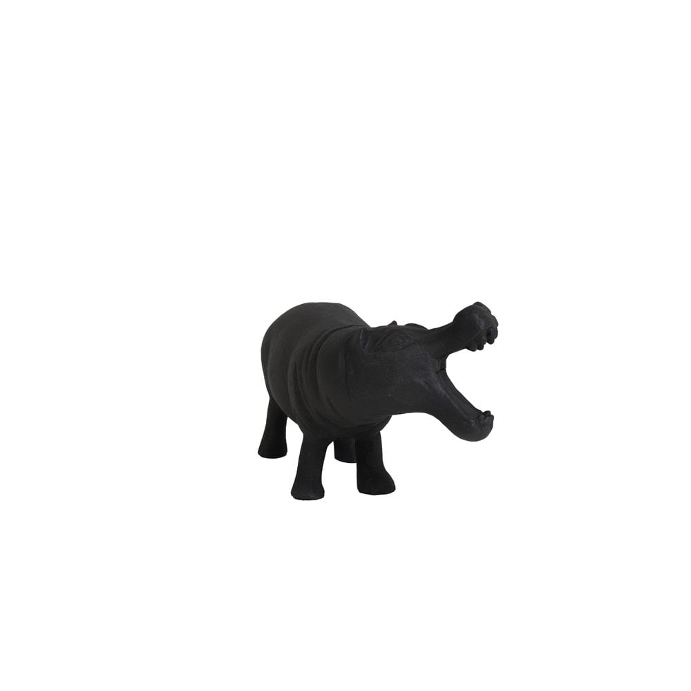 Ornament 24x9.5x14cm Hippo Black