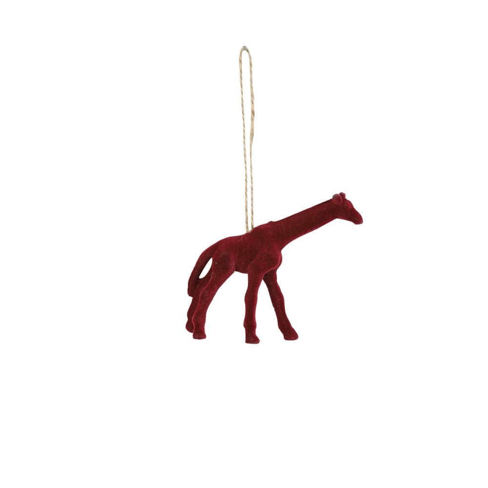 Ornament Hanging 9.5x2.5x9cm Giraffe Red