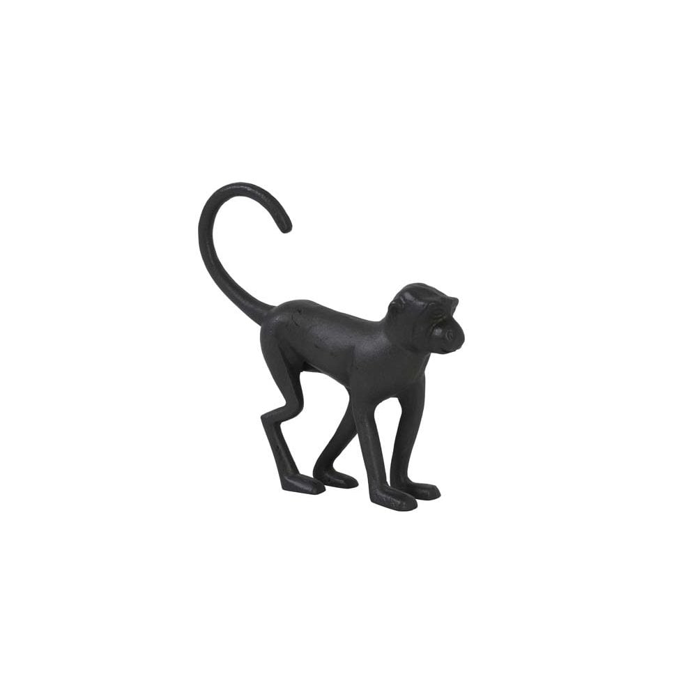 Ornament 17x4.5x17cm Monkey Matt Black