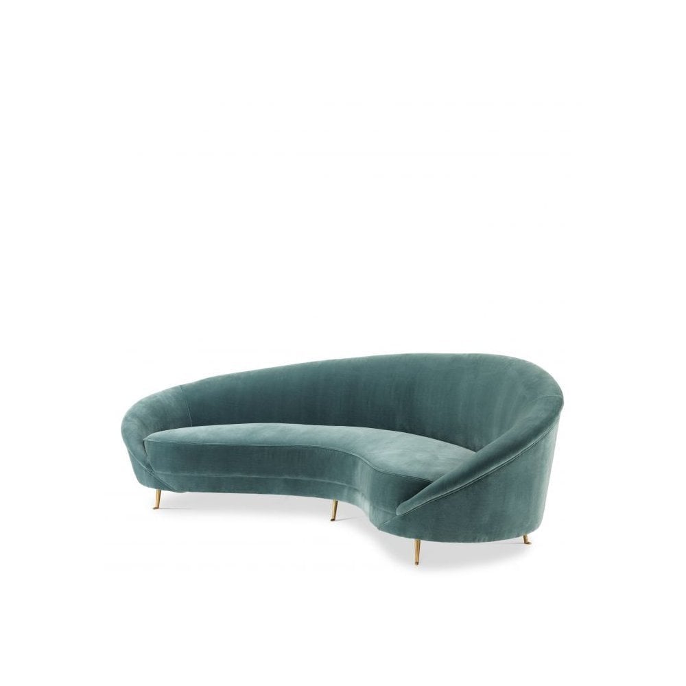 Sofa Provocateur, Cameron Deep Turquoise, Brass Legs