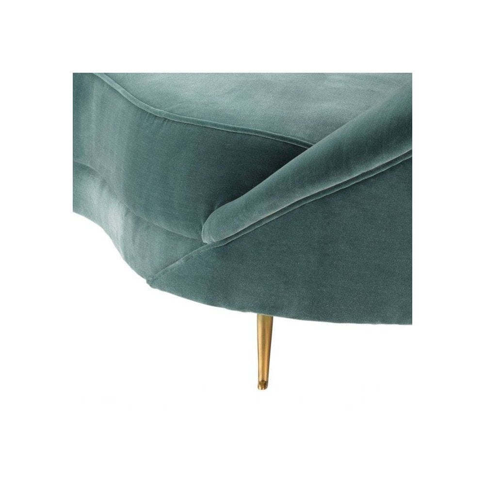 Sofa Provocateur, Cameron Deep Turquoise, Brass Legs