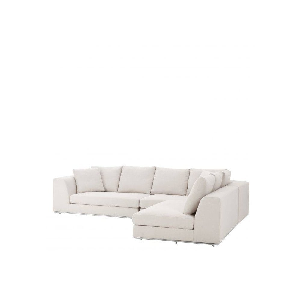 Sofa Richard Gere, Panama Natural, Polished Stainless Steel Base