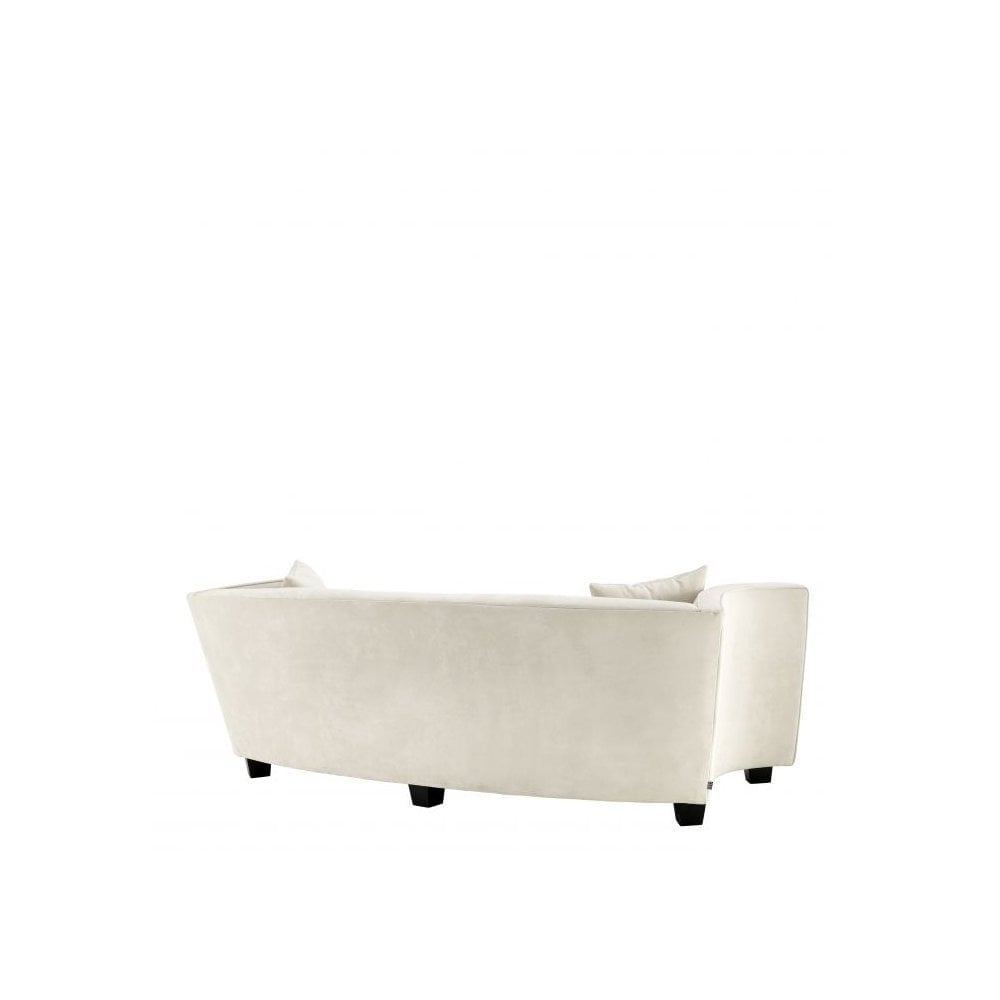 Sofa Giulietta, Ecru Velvet, Black Feet