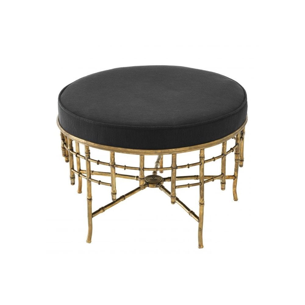 Stool Alessia L, Vintage Brass Finish, Albin Black