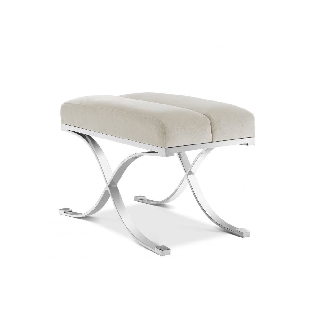 Stool Adonia, Pebble Grey, Polished Stainless Steel