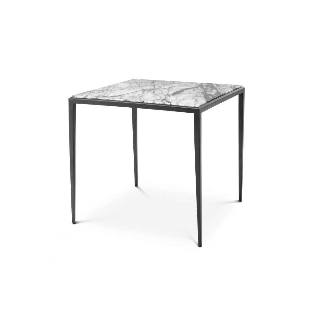 Side Table Henley, Bronze Finish, Bianco Lilac Marble