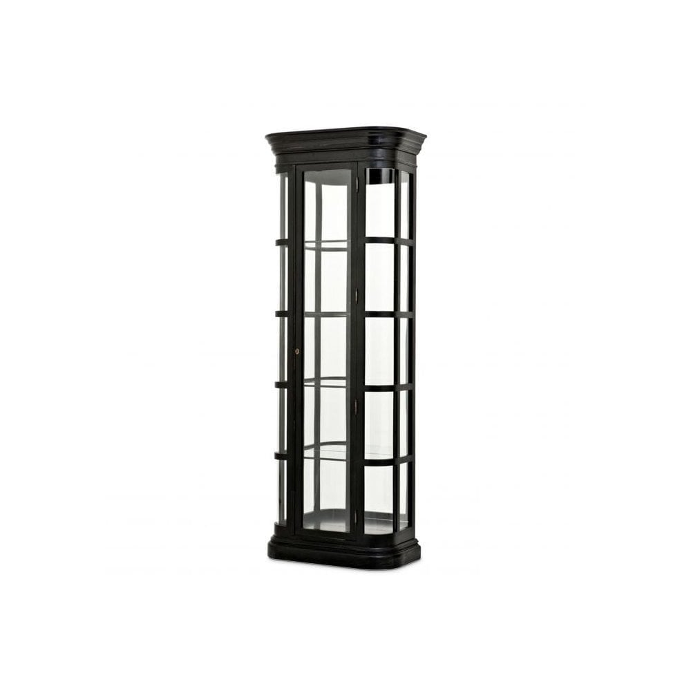 Cabinet Omnibus, Black Finish, Mirror Glass, Clear Glass