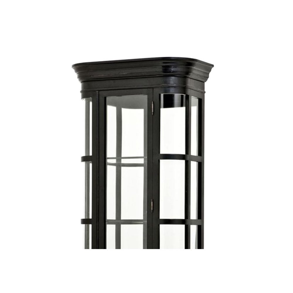 Cabinet Omnibus, Black Finish, Mirror Glass, Clear Glass