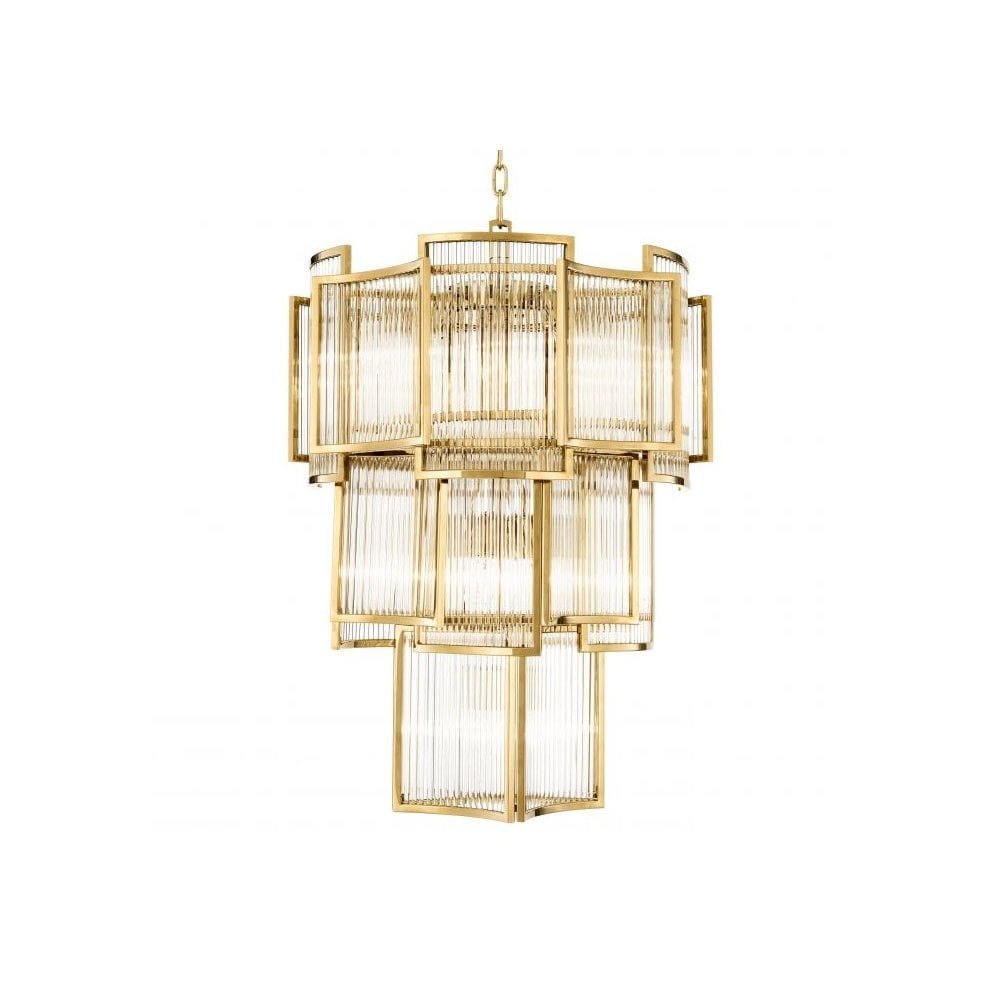 Chandelier Jet Set, Gold Finish, Clear Glass