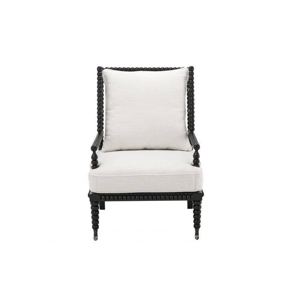 Chair Brandon, Piano Black Finish, Avalon White