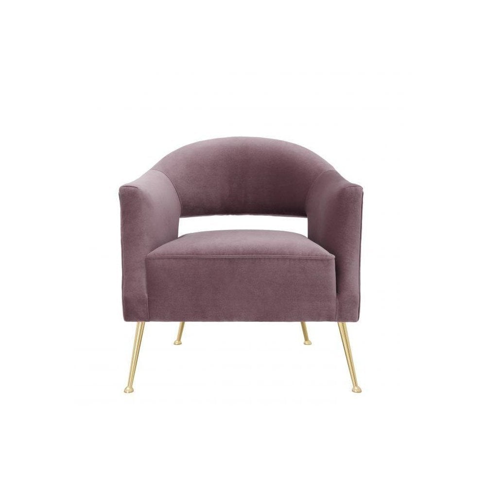 Chair Domaine, Lilac Velvet, Brass Legs