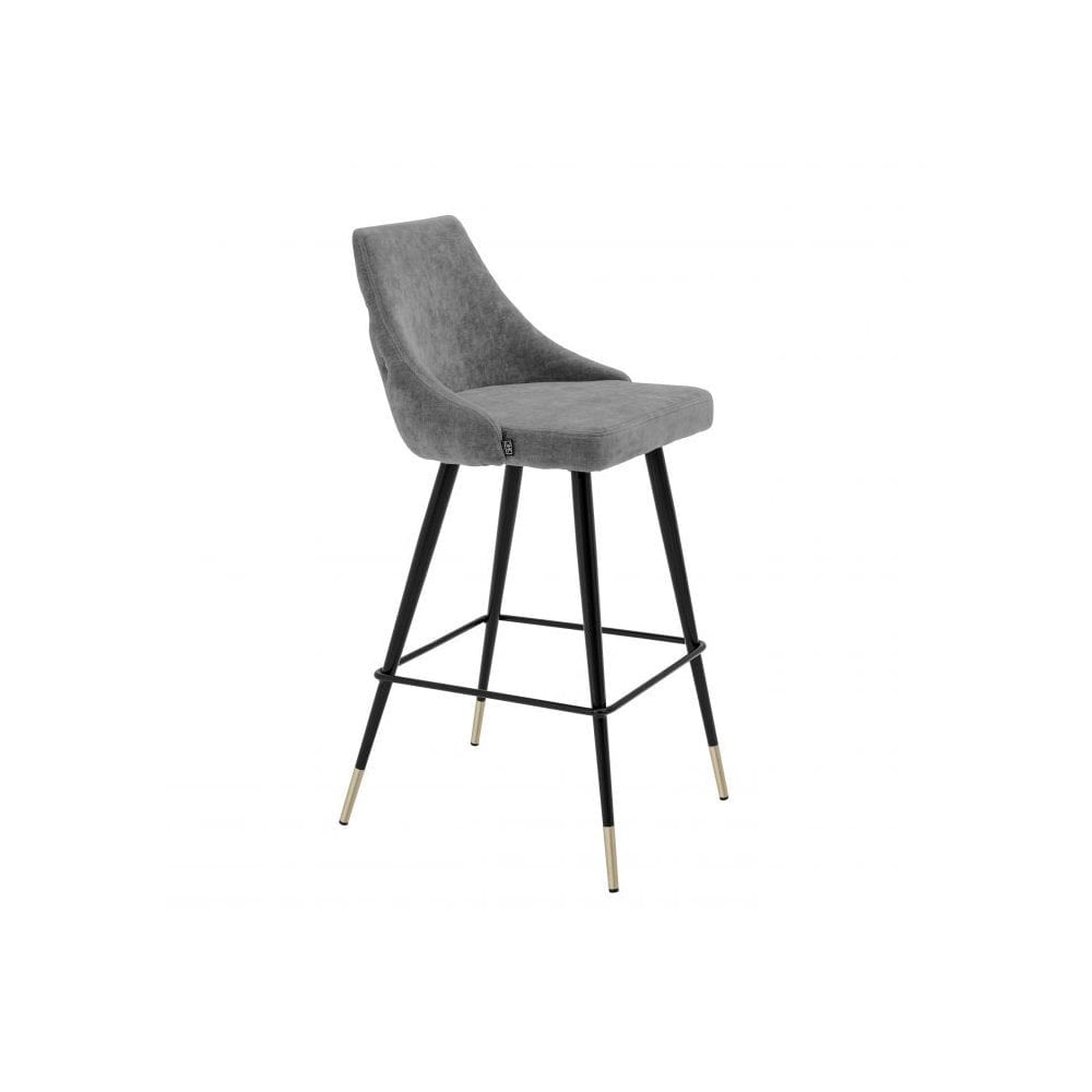 Bar Stool Cedro, Clarck Grey, Black & Brass Legs