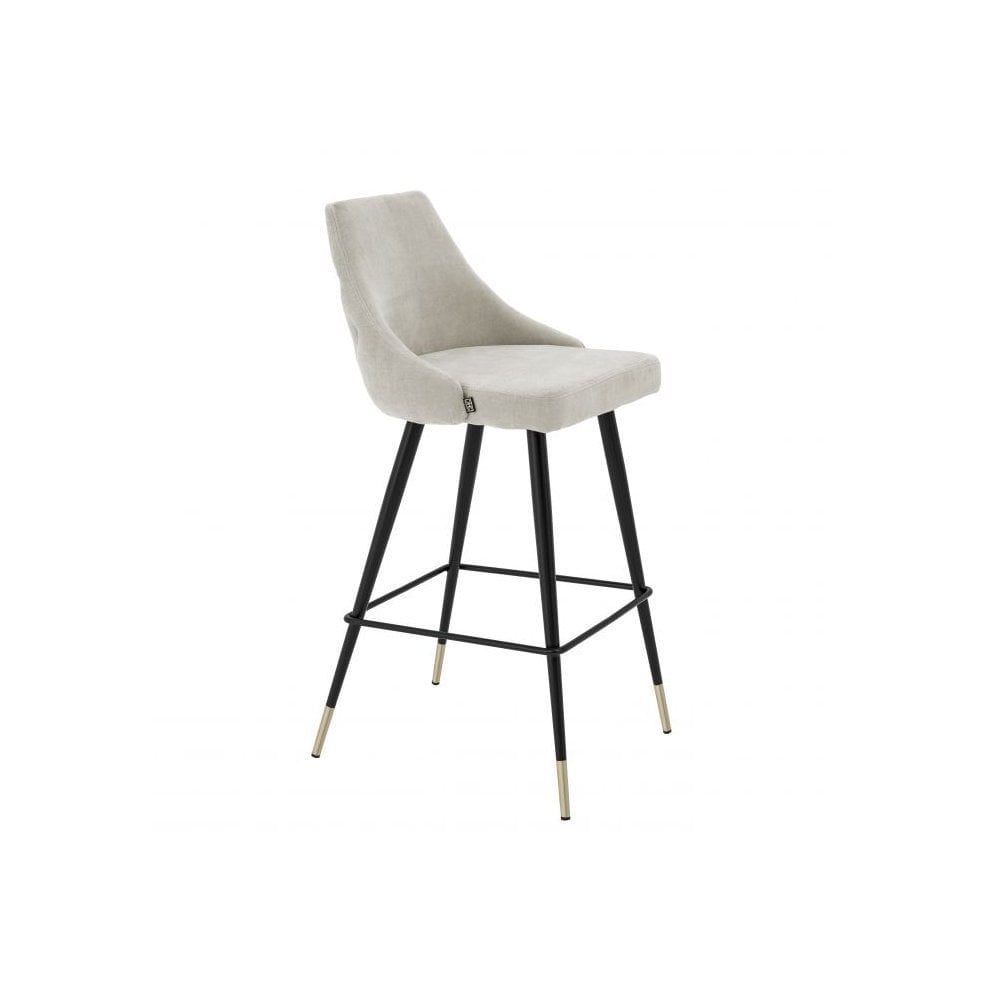 Bar Stool Cedro, Clarck Sand, Black & Brass Legs