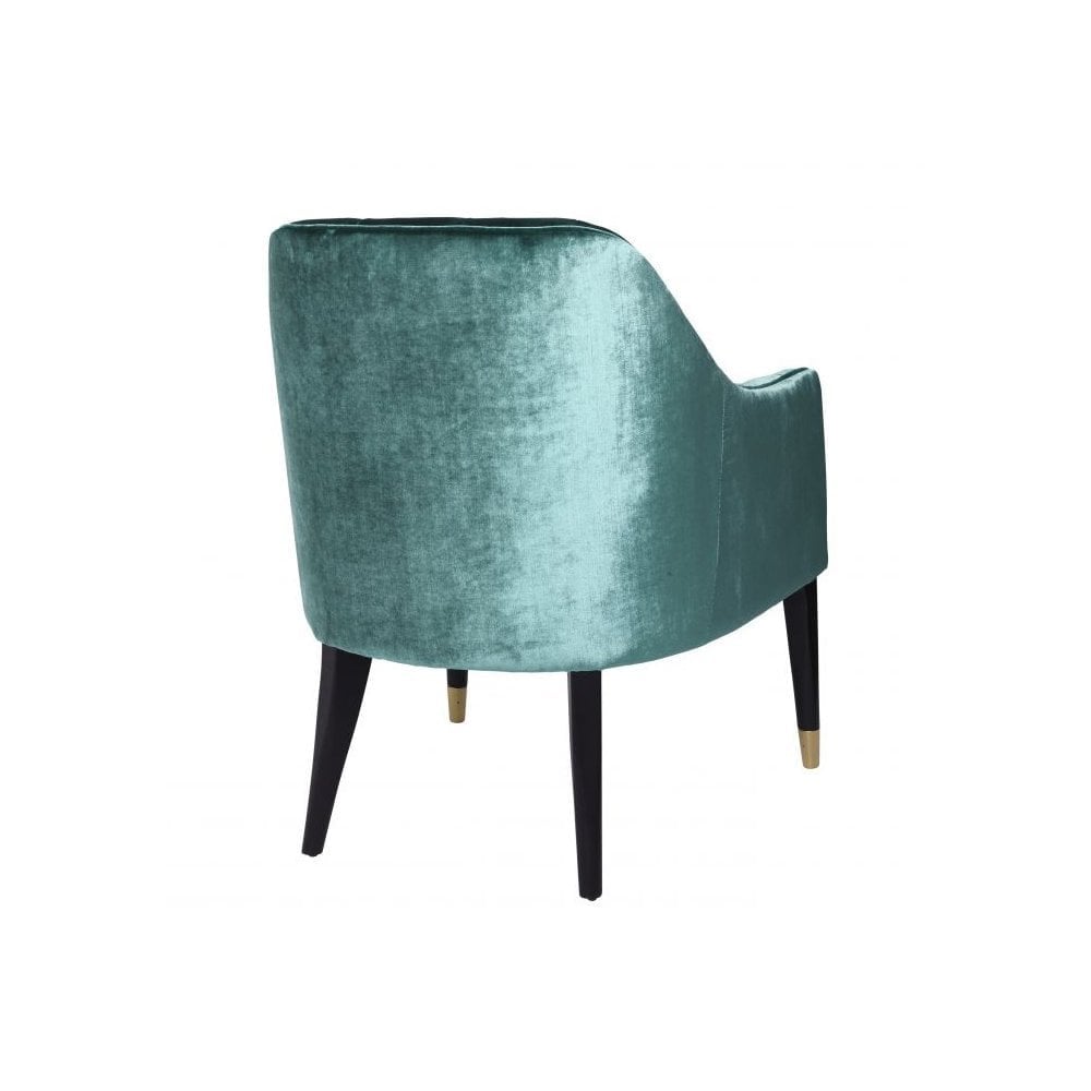 Chair Cyrus, Aegean Green, Black & Brass Legs