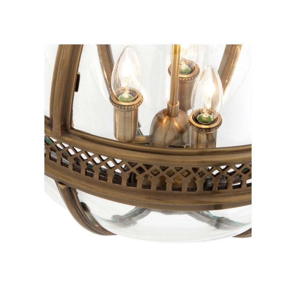 Lantern Residential M, Antique Brass Finish, Clear Glass