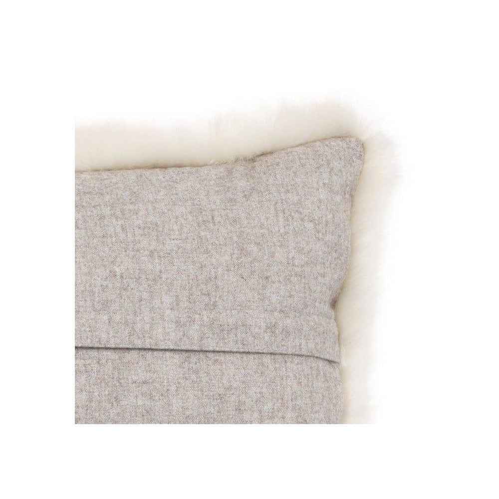 Scatter cushion Alaska, White Faux Fur