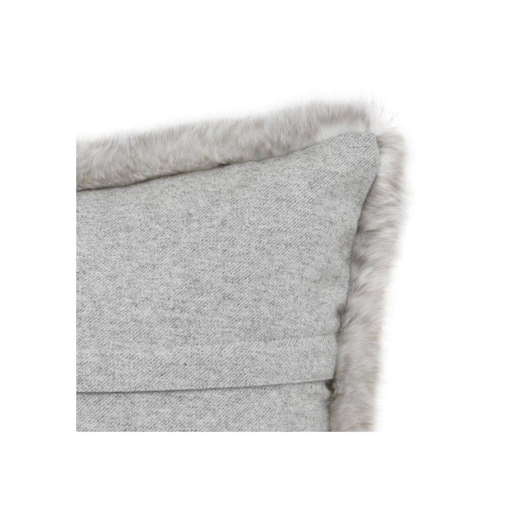 Scatter cushion Alaska, Light Grey Faux Fur