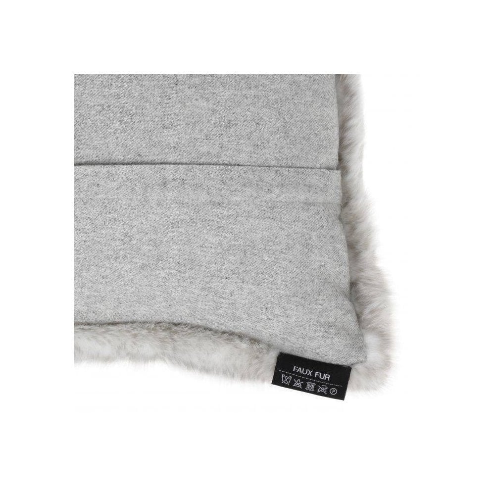 Scatter cushion Alaska, Light Grey Faux Fur